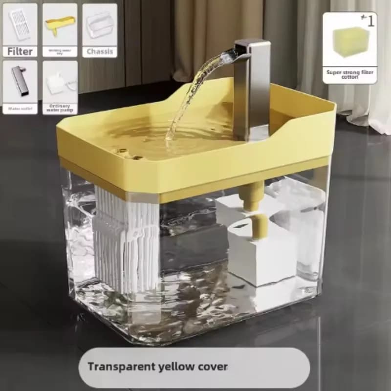 Clear Circulating Cat Water Fountain