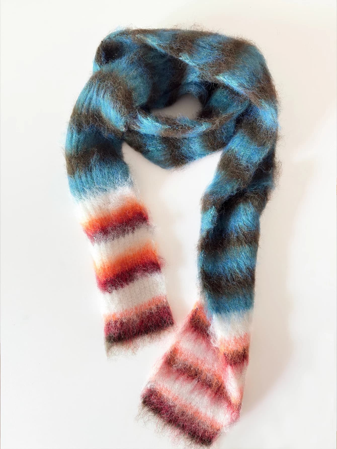 Winter Striped Knit Scarf