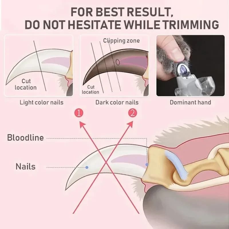 LED Dog Nail Clipper with Stainless Steel Blades