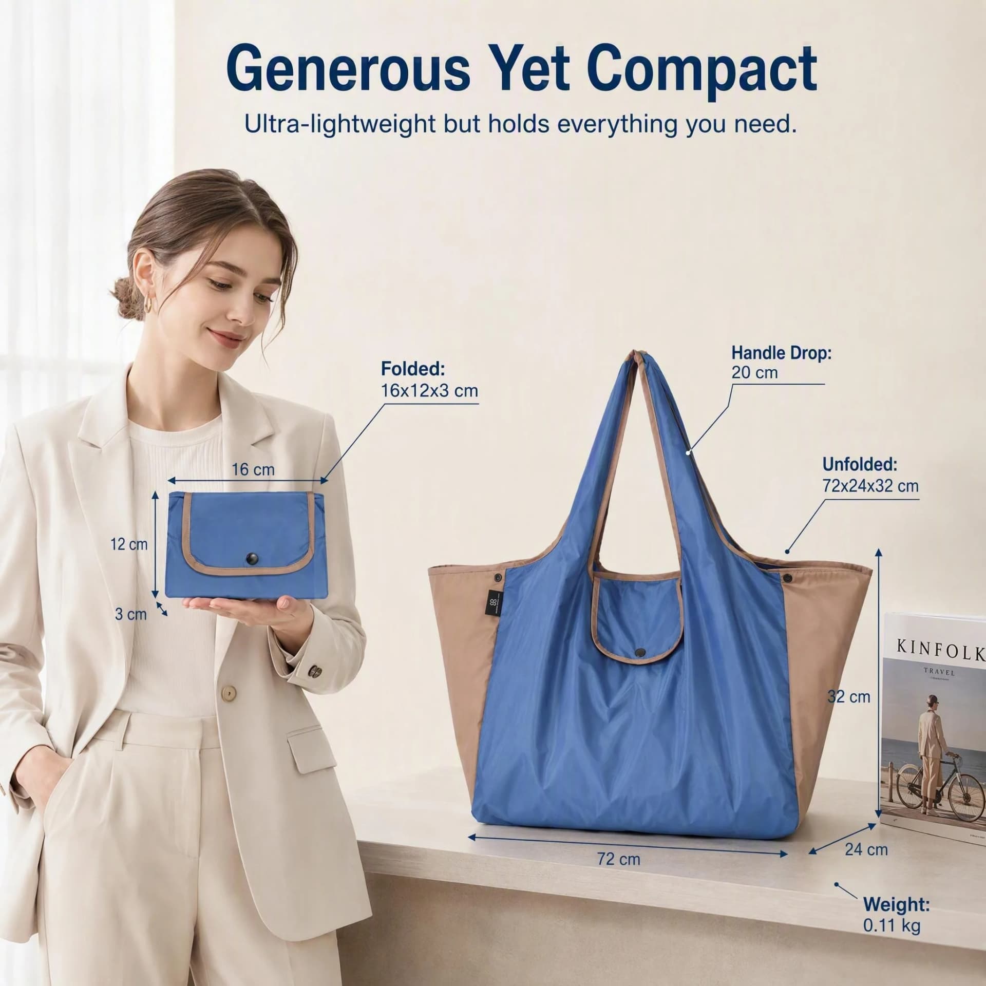 Reusable Folding Tote Bag