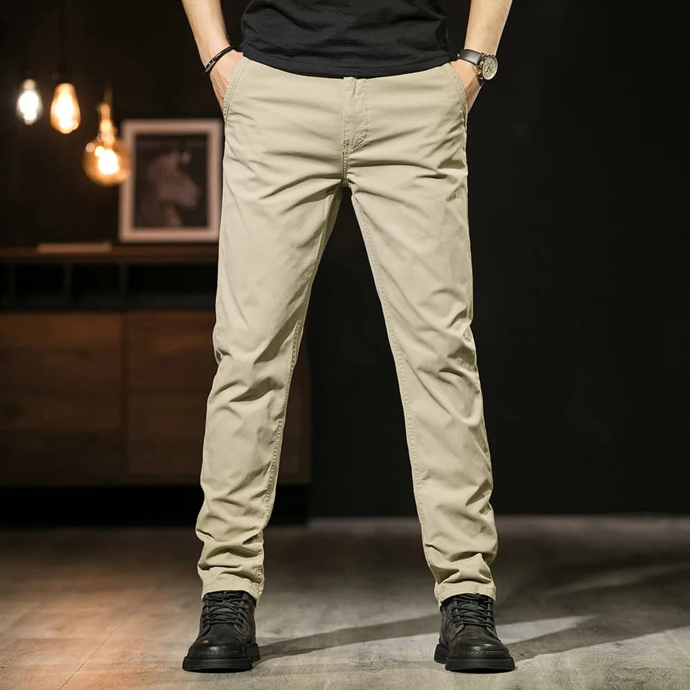 Men's Straight Casual Cotton Work Pants