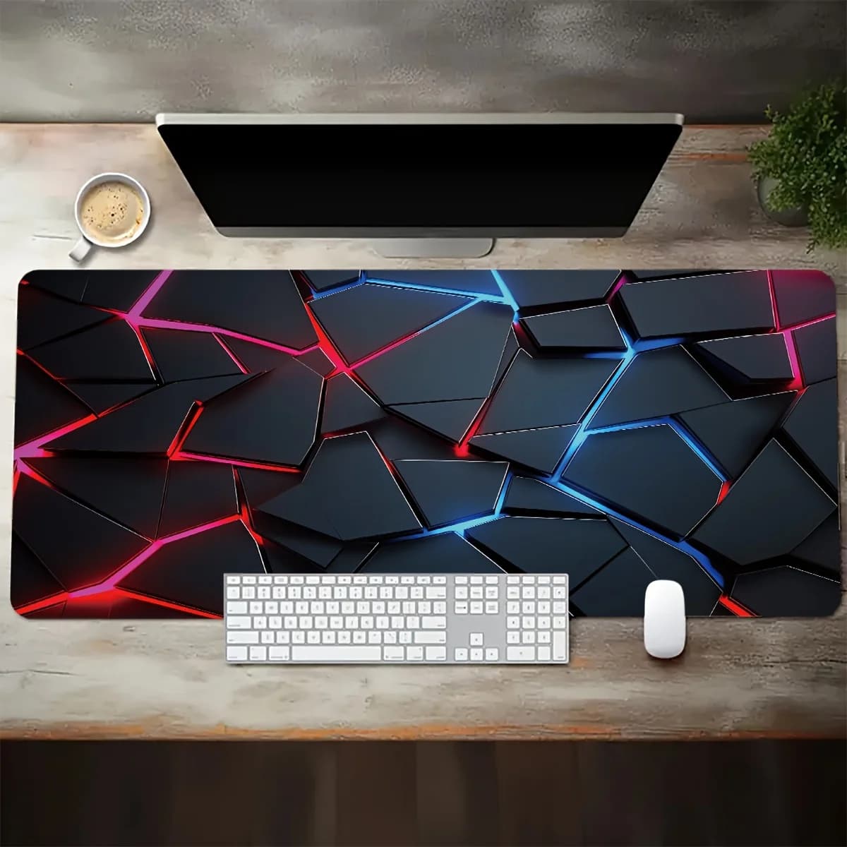 Large Gaming Mouse Pad 90x40 Red Blue Gradient