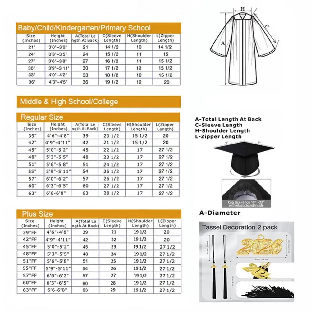 Unisex Graduation Robe With Hat And Tassel