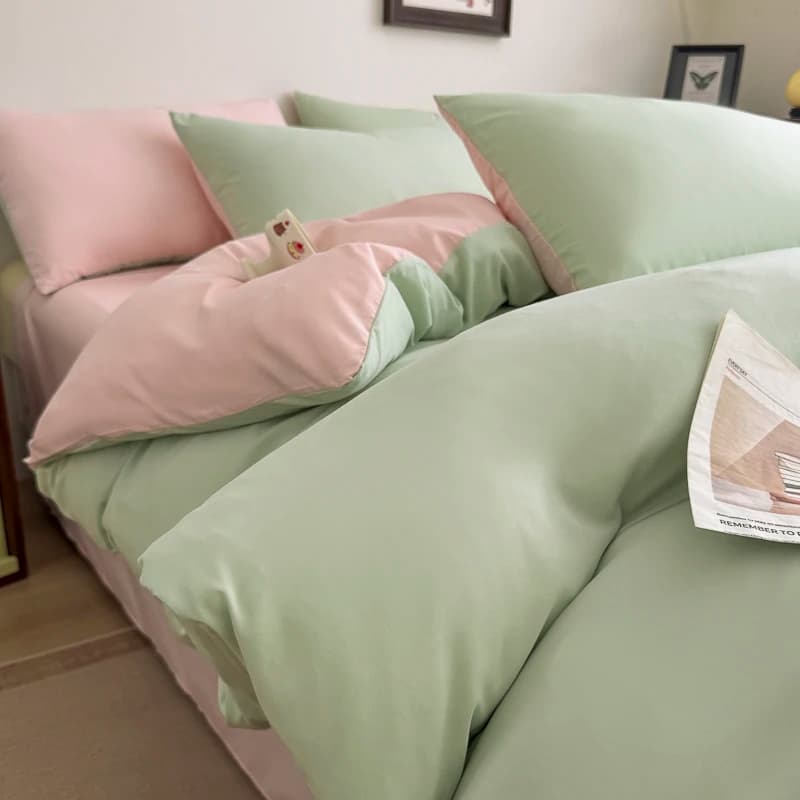 Cotton Bed Linen Set with Duvet Cover and Pillowcases