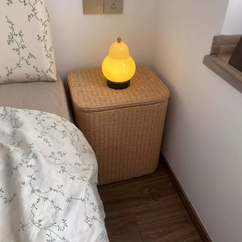 Simple Rattan Bedside Cabinet Storage Basket