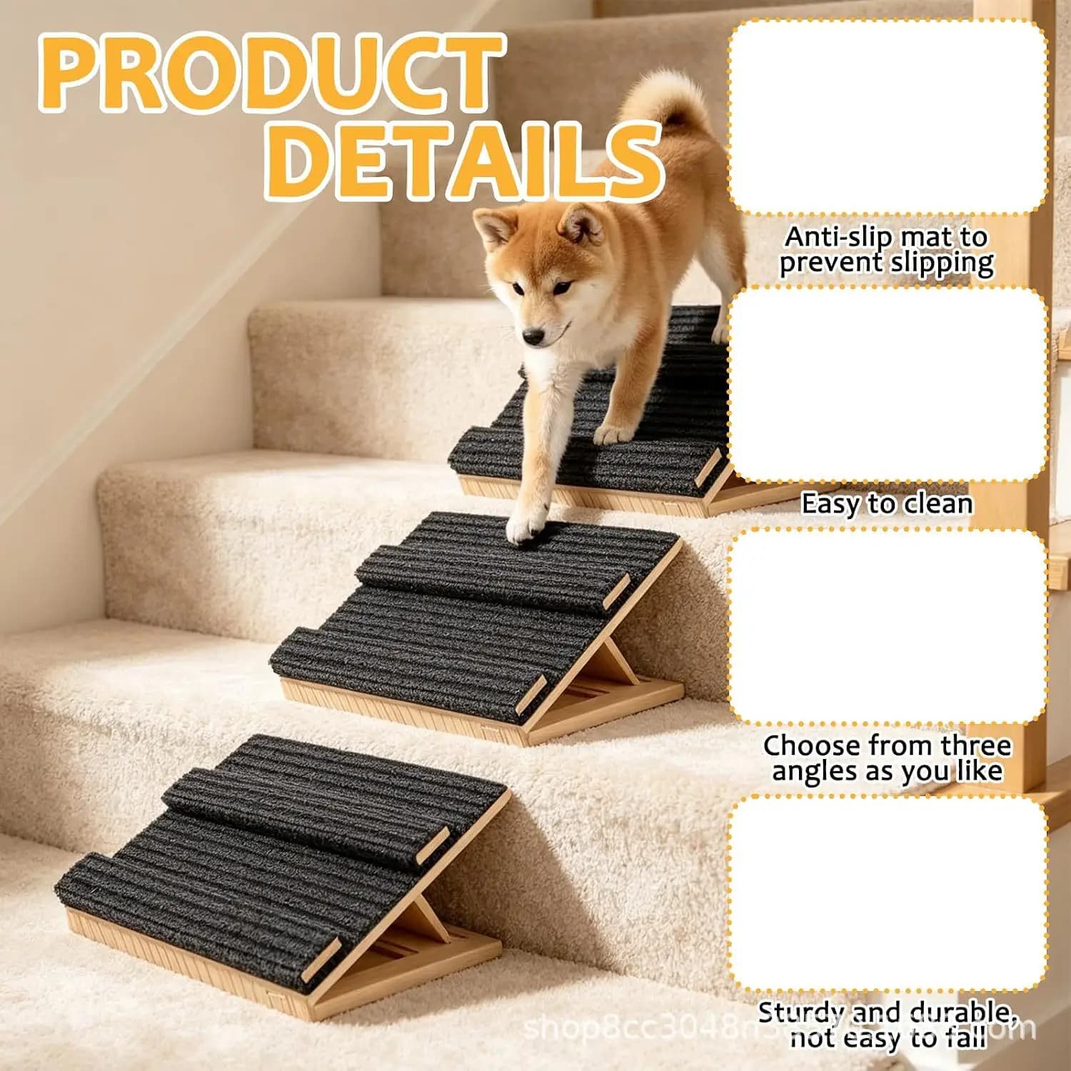 Wooden Portable Dog Ramp for Stairs
