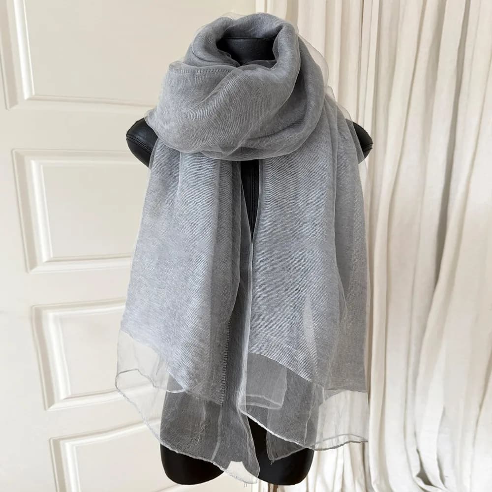 Mulberry Silk Blend Double Layer Scarf