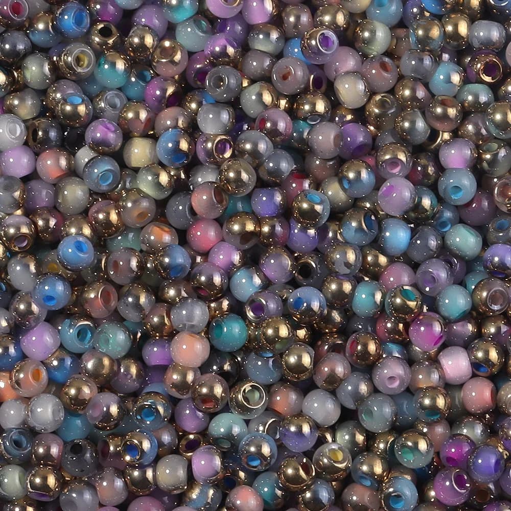 130pc Glass Round Beads Jewelry Making Set