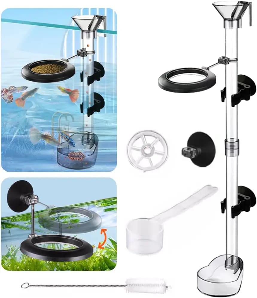 Aquarium Fish Feeding Dish Set with Adjustable Tubes