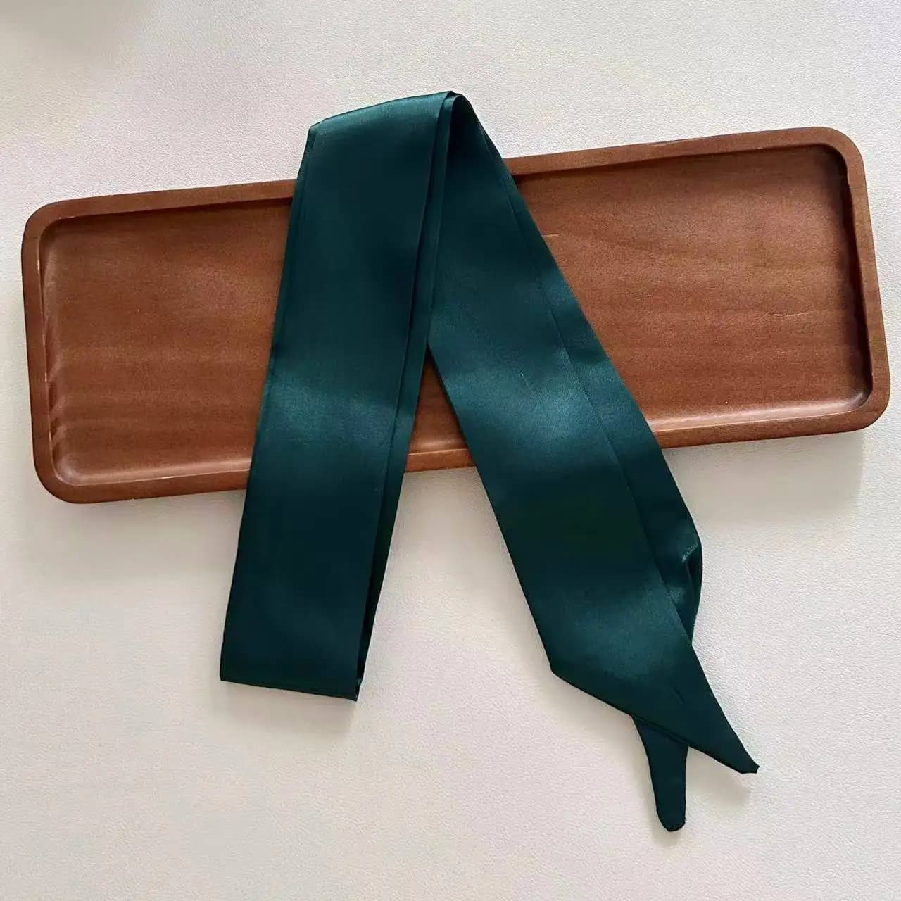 Long Skinny Satin Hair Scarf Headband