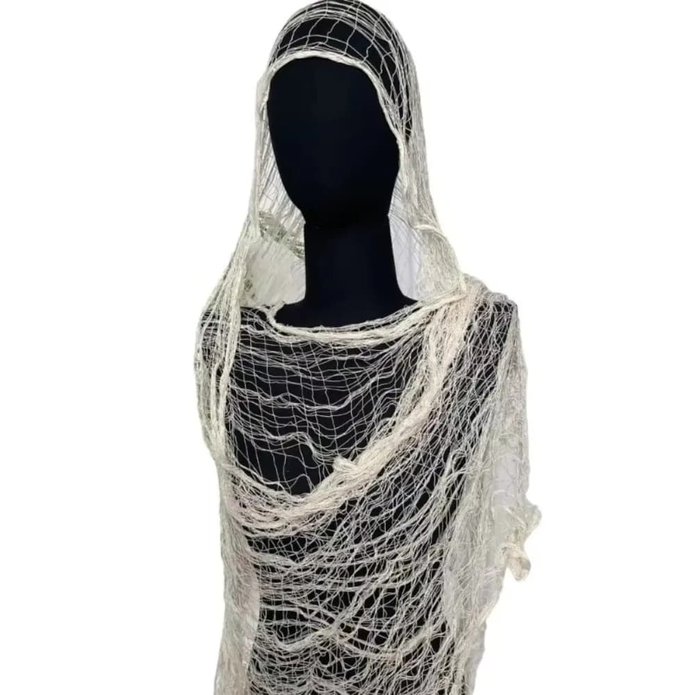 Lightweight Distressed Mesh Shawl Wrap