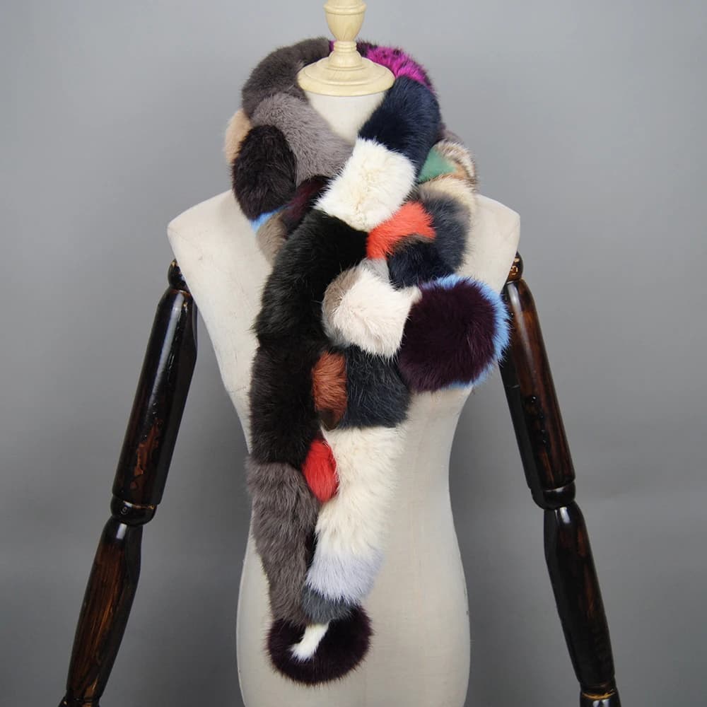Natural Rabbit Fur Winter Scarf