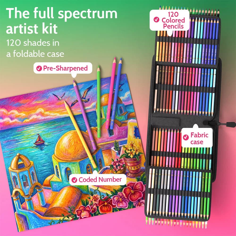 Colored Pencils Set for Adult Coloring and Sketching