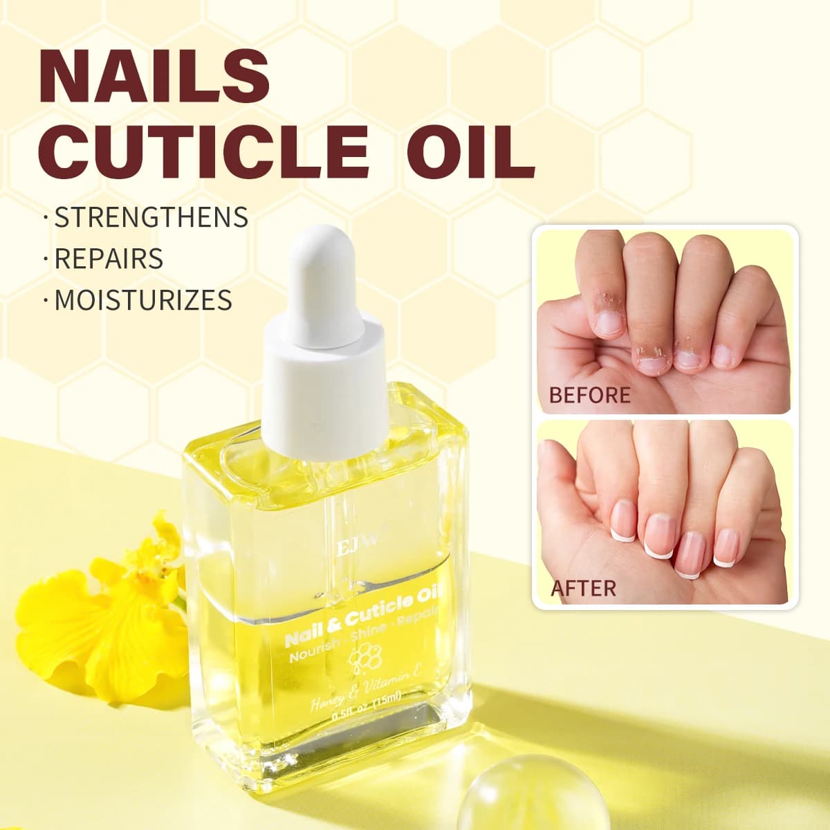 Vitamin E and Honey Cuticle Oil