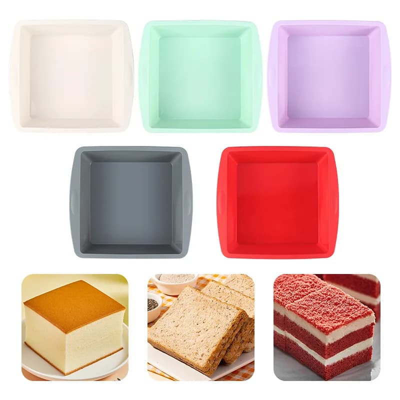 Silicone 8-Inch Square Cake Baking Mold