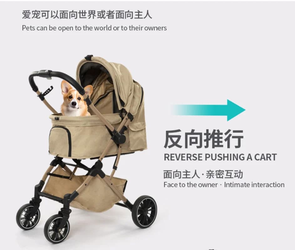 Folding Pet Stroller Portable Carrier Dogs Cats