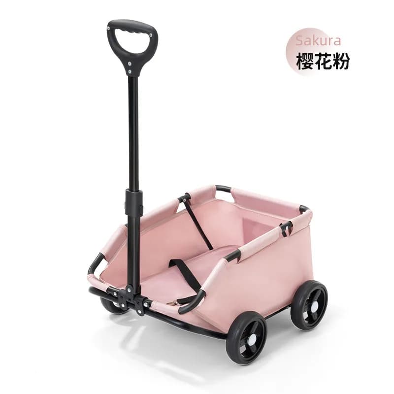 Foldable Pet Travel Wagon with Rolling Cart