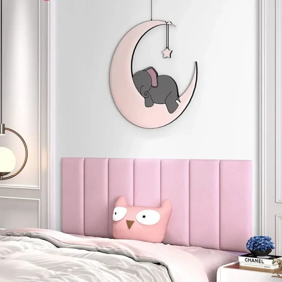 Modern Wood Panel Wallpaper Headboard