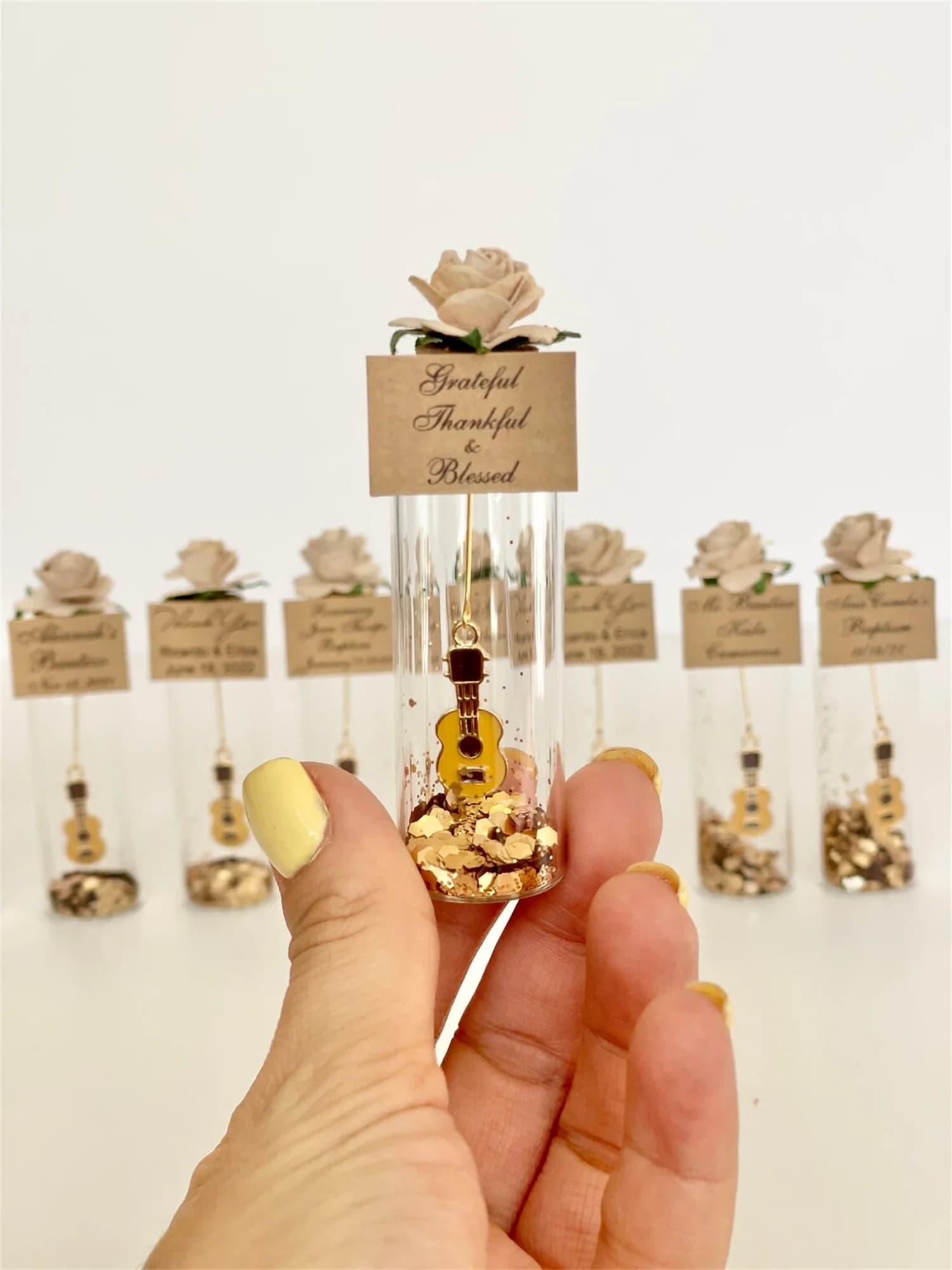 Personalized Glass Dome Rose Favors