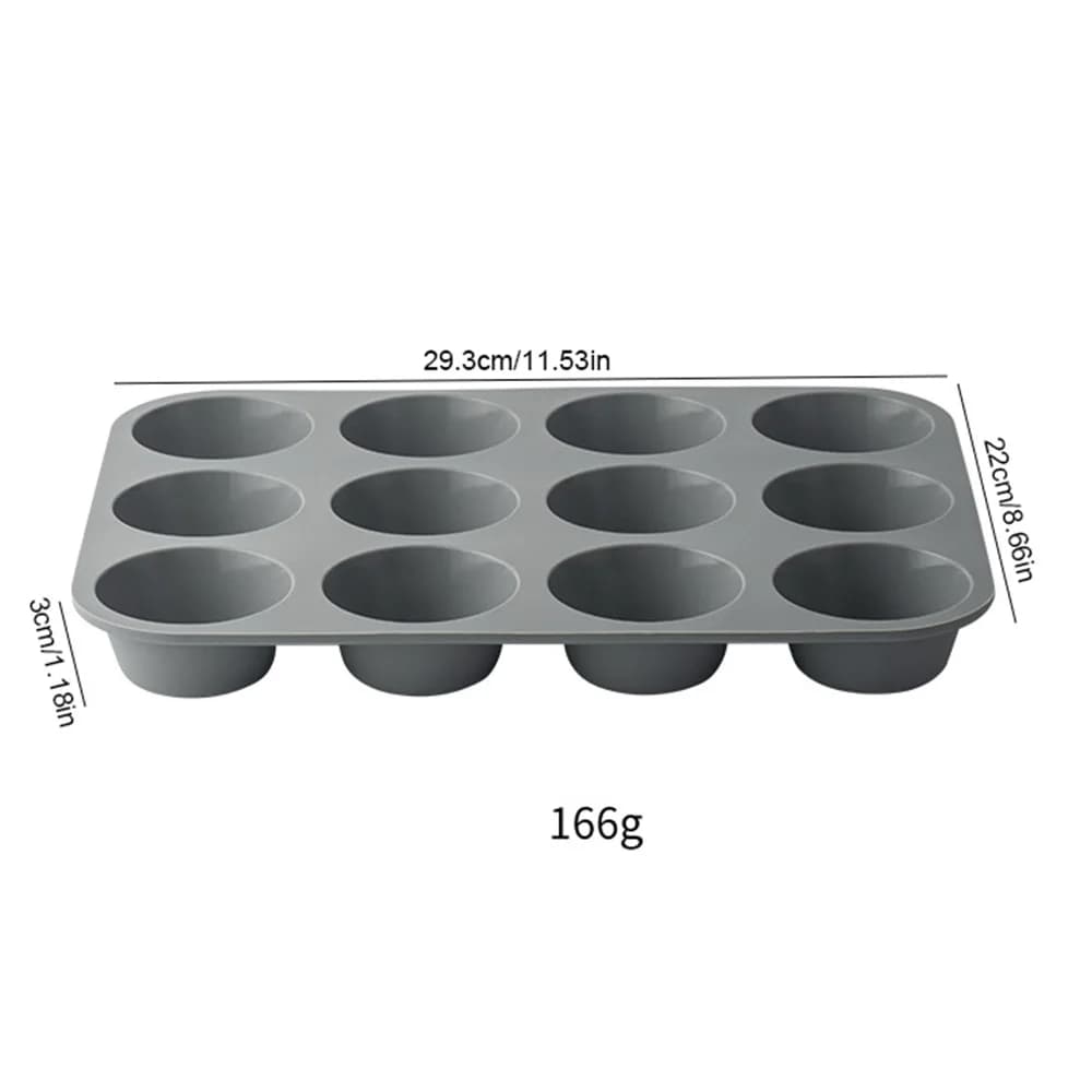 Silicone 12-Hole Baking Mold For Chocolate Cupcakes