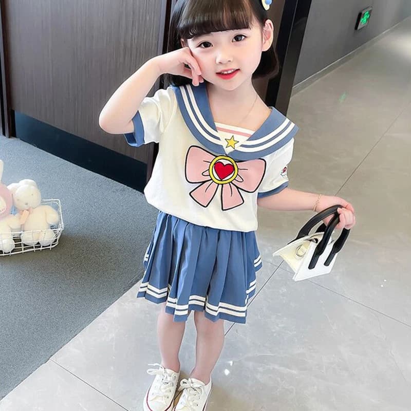 Girls Sailor Moon Cosplay Costume Set With Skirt