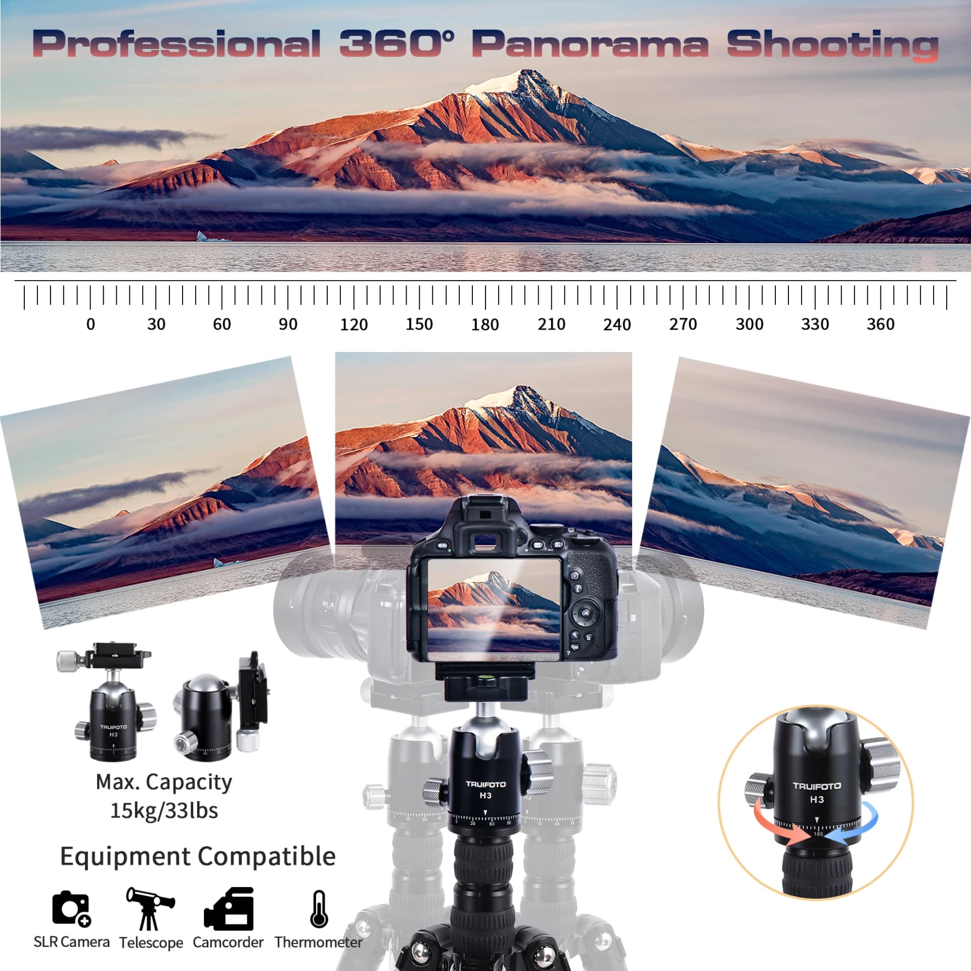 Travel Tripod for Camera DSLR Aluminum