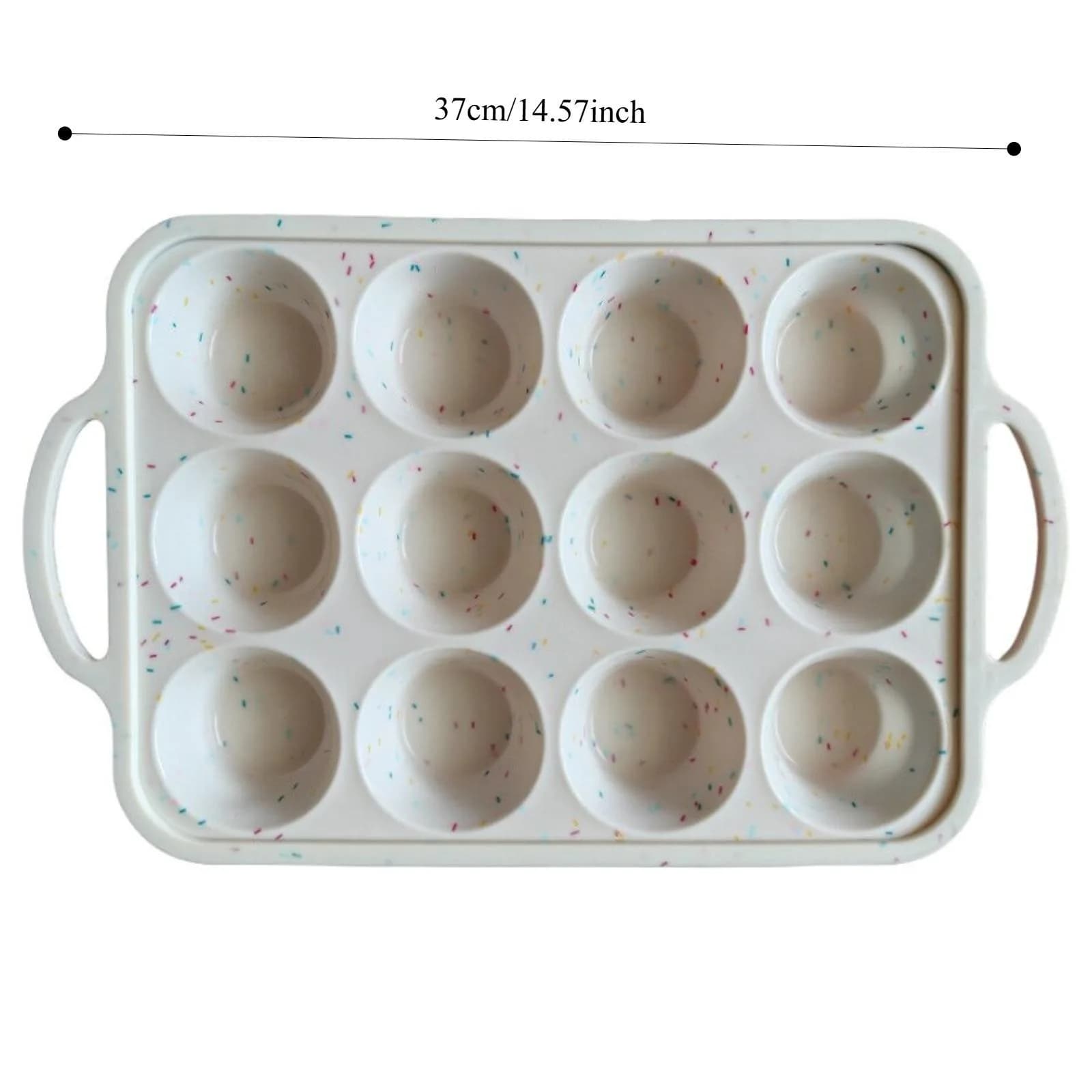 Silicone Muffin Pan with Metal Frame, 12 Cup