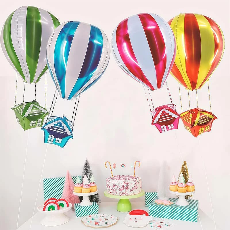 Striped Hot Air Balloon Party Balloons