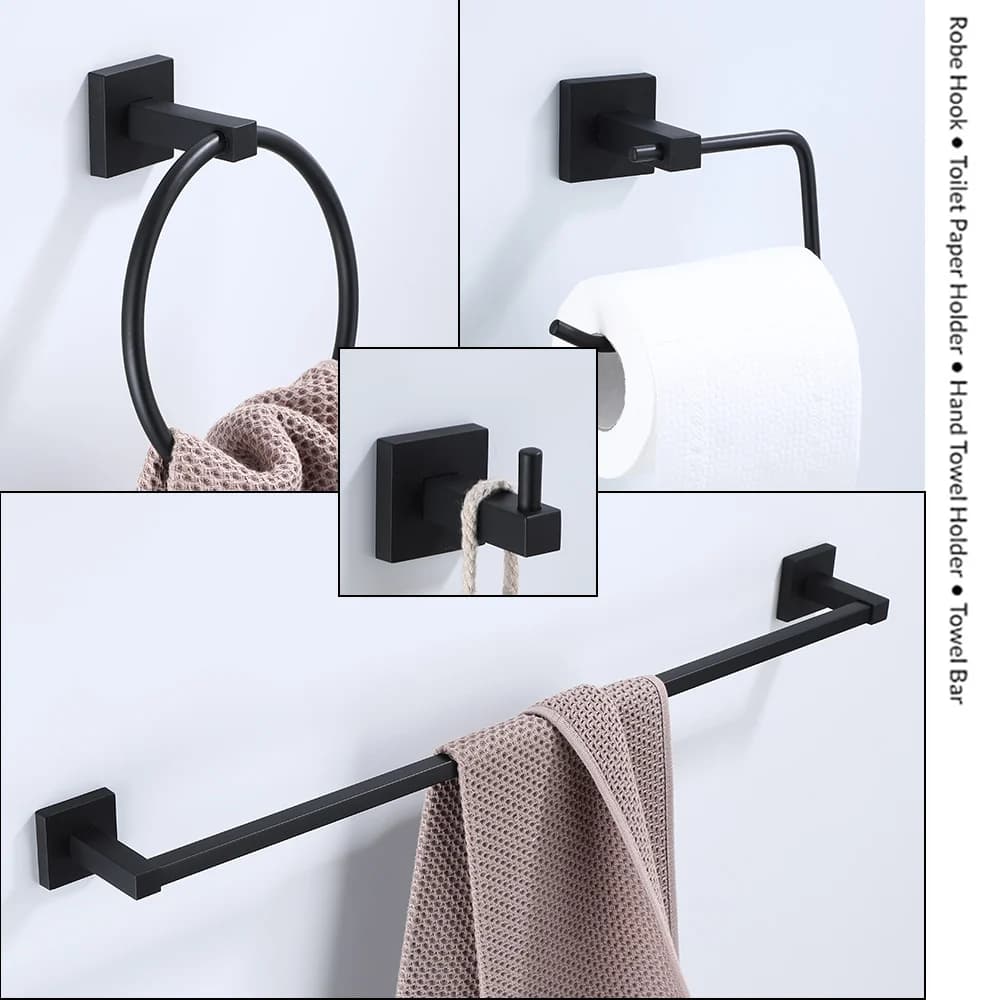 Bathroom Hardware Towel Rack Toilet Paper Holder Set
