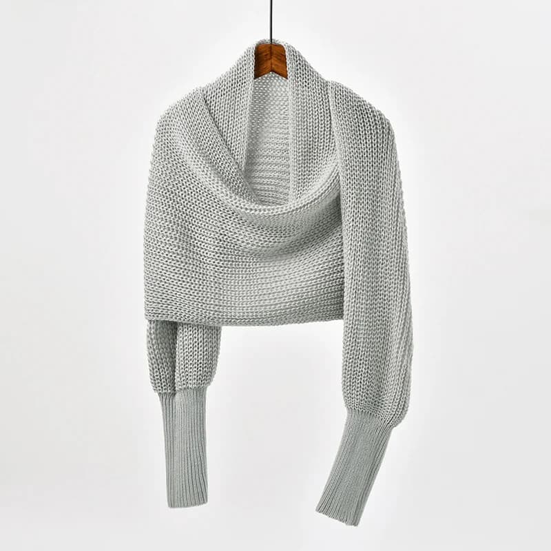 Knitted Shawl Wrap with Sleeves