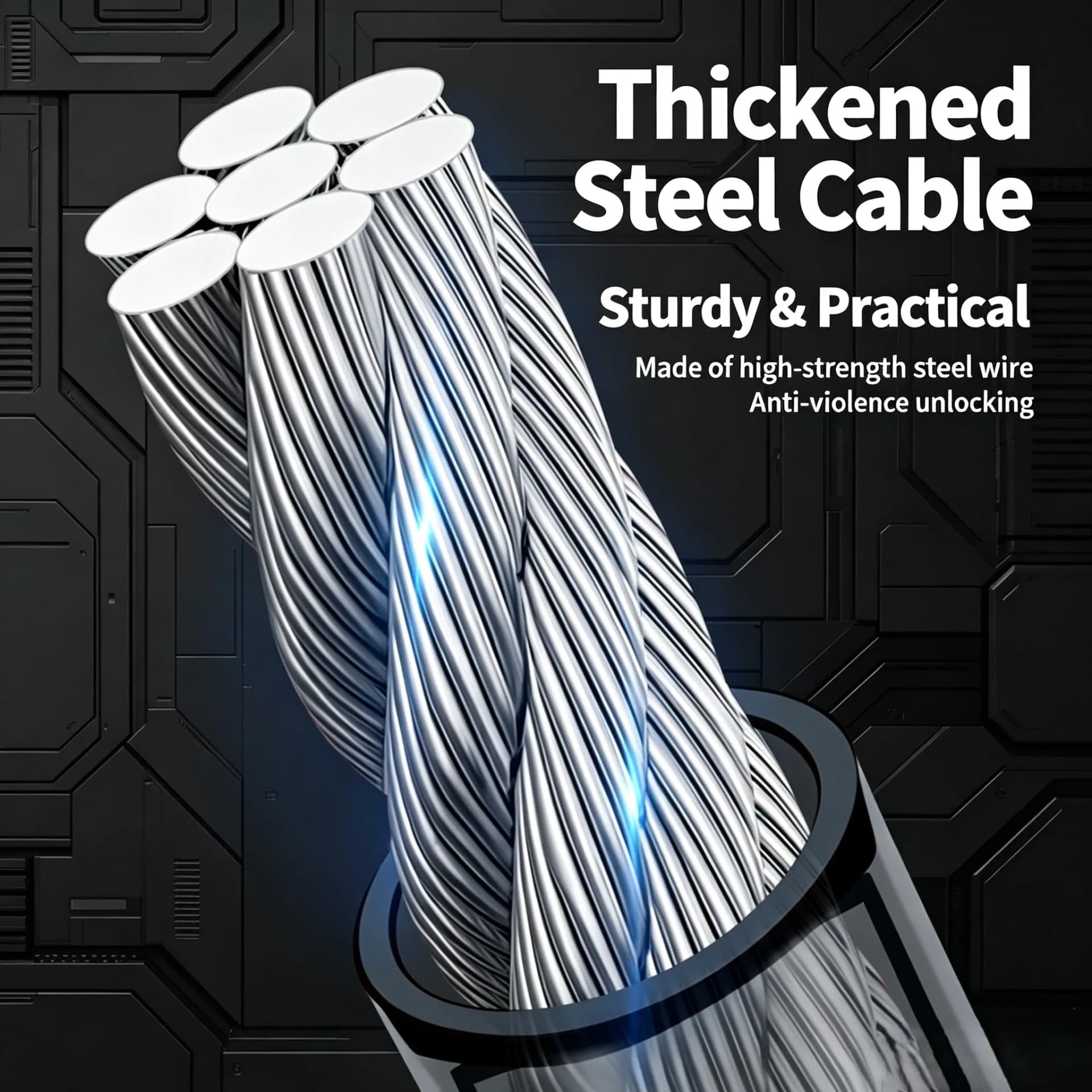 Steel Cable Bike Lock with Key