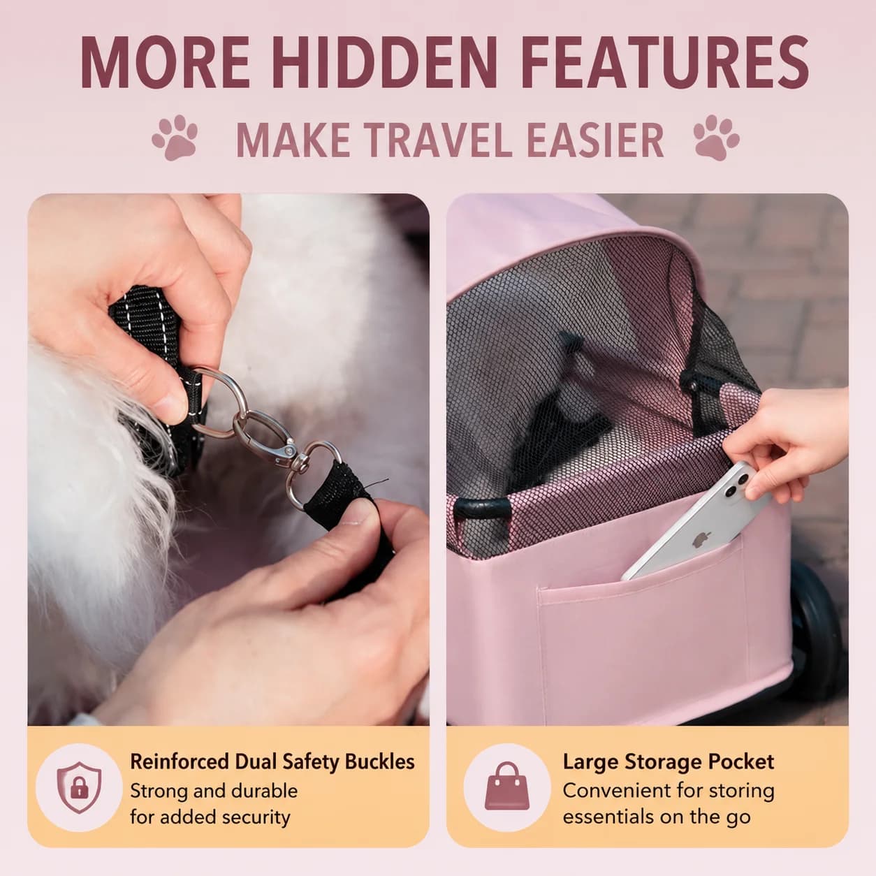 Light Foldable Pet Stroller for Dogs and Cats