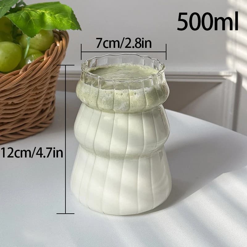 Ribbed Glass Drinking Cups
