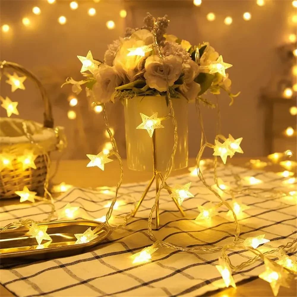 LED Star String Lights Battery Powered