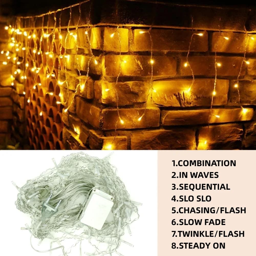 LED Icicle Curtain String Lights 5m