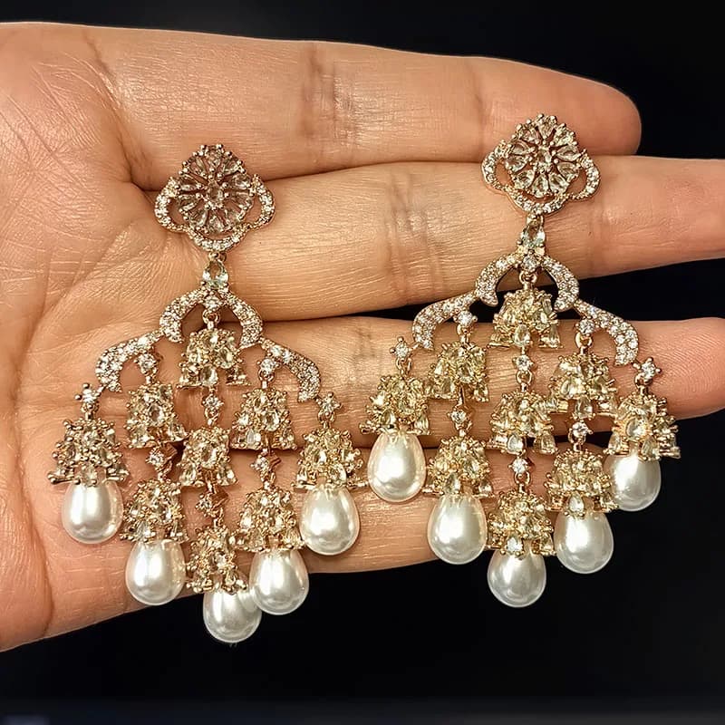 Pearl Drop Earrings with Tassel