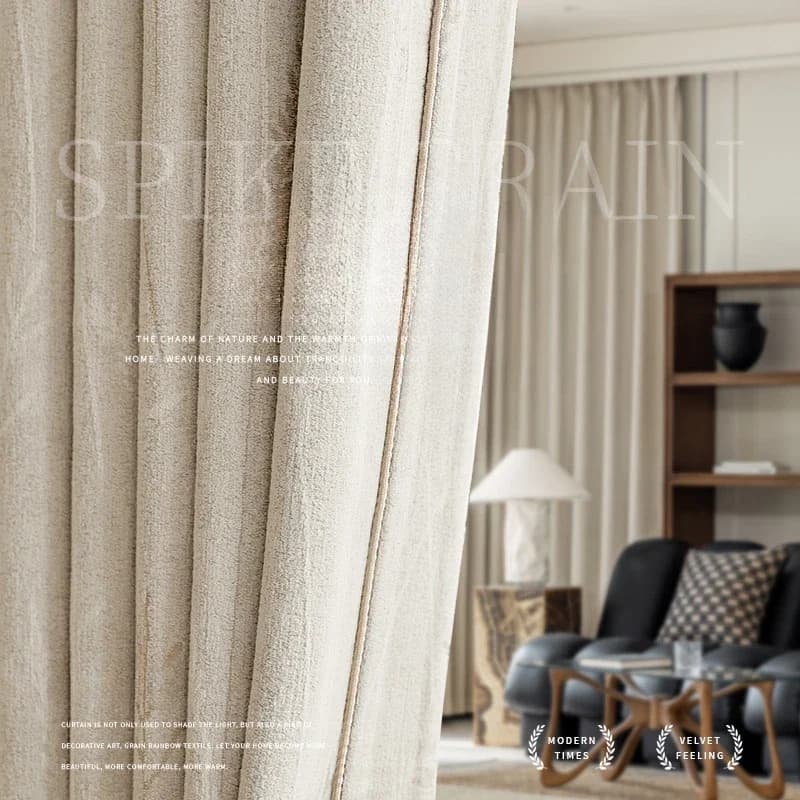 Black Blackout Jacquard Chenille Curtains