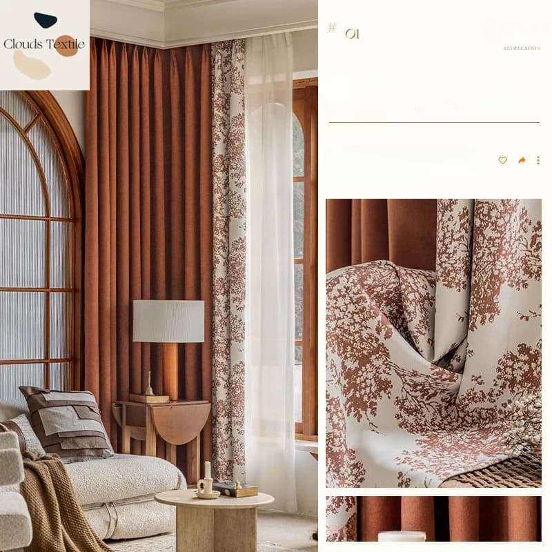 Modern Blackout Curtains Cream Chenille