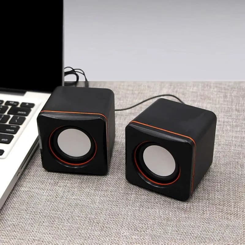 USB Stereo Speakers with Microphone and LED Light