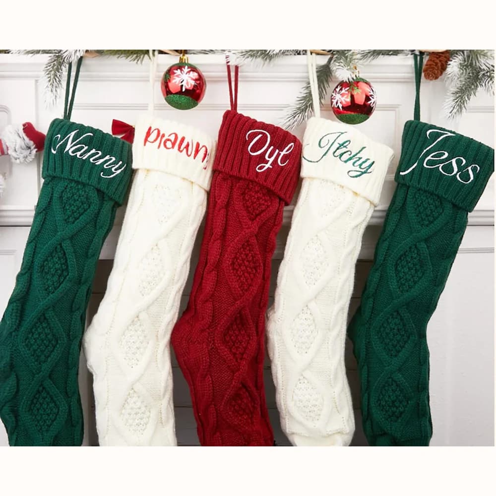 Personalized Cable Knit Christmas Stocking