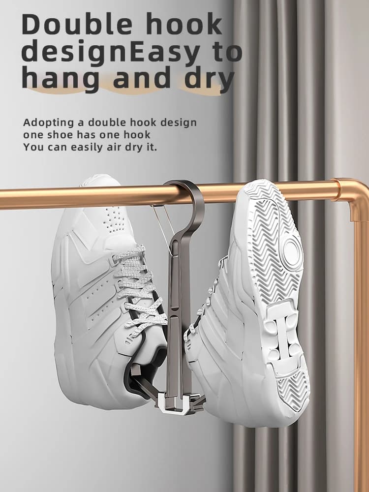 Foldable Shoe Drying Rack with Hooks