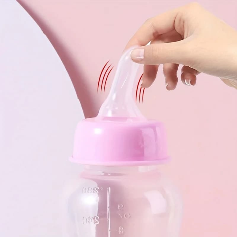 Baby feeding bottle, Newborn bottle, without handle, with the cartoon parttern, Four color