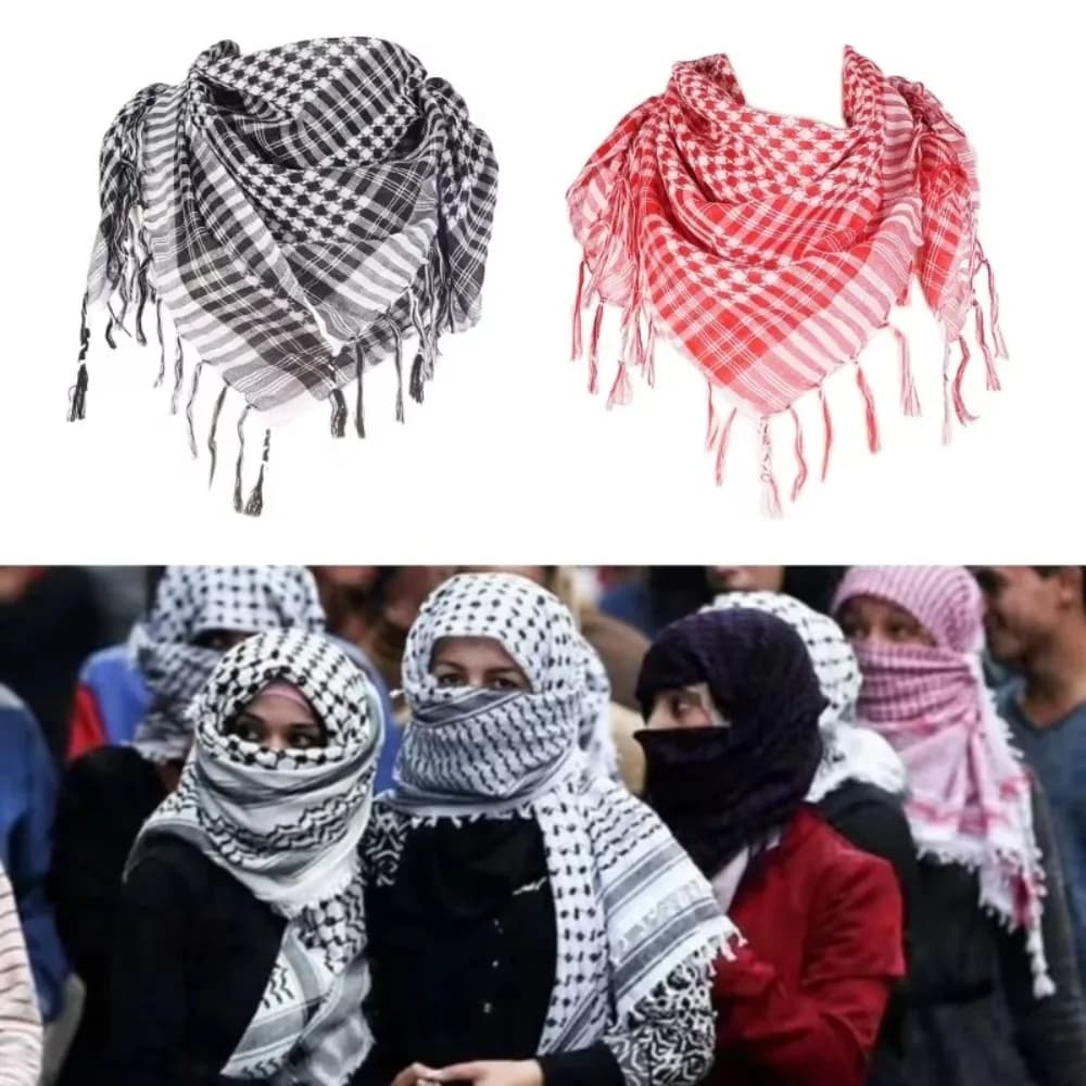 Arabic Scarf Large Arab Shemagh Headscarf with Tassel Costume Head Neck Scarf Head Neck Face Wrap for Men Women