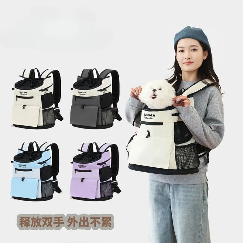 Pet Carrier Backpack with Front-Carry Ventilation