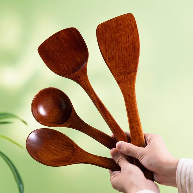 Wooden Spatula and Ladle Utensil Set