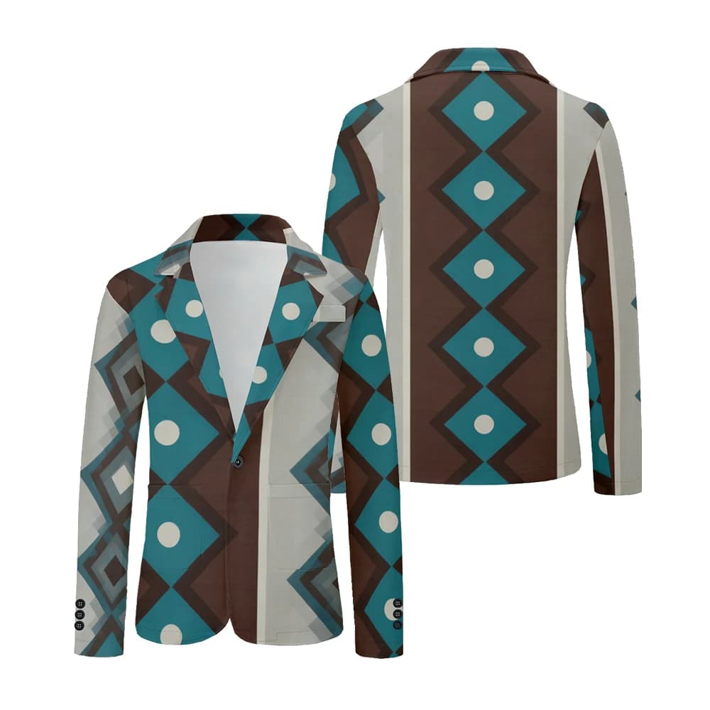 Men's Geometric Print Oversized Blazer