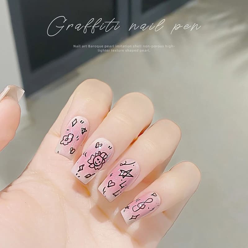 Nail Art Graffiti Line Pen Gel Painting Waterproof Wire Drawing Pen Detail Sketching Pen Nail Design Tools