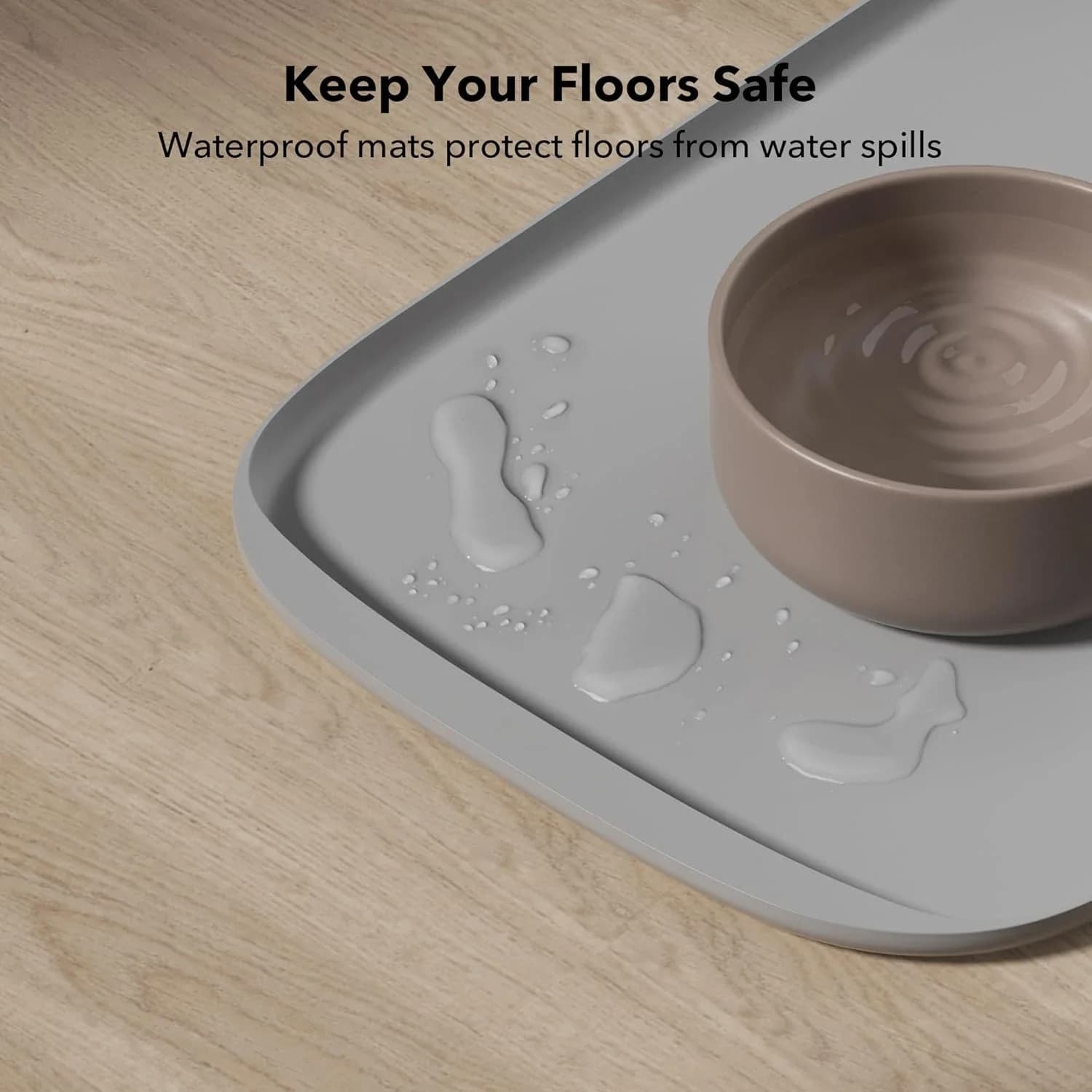 Waterproof Pet Feeding Mat With Raised Edges
