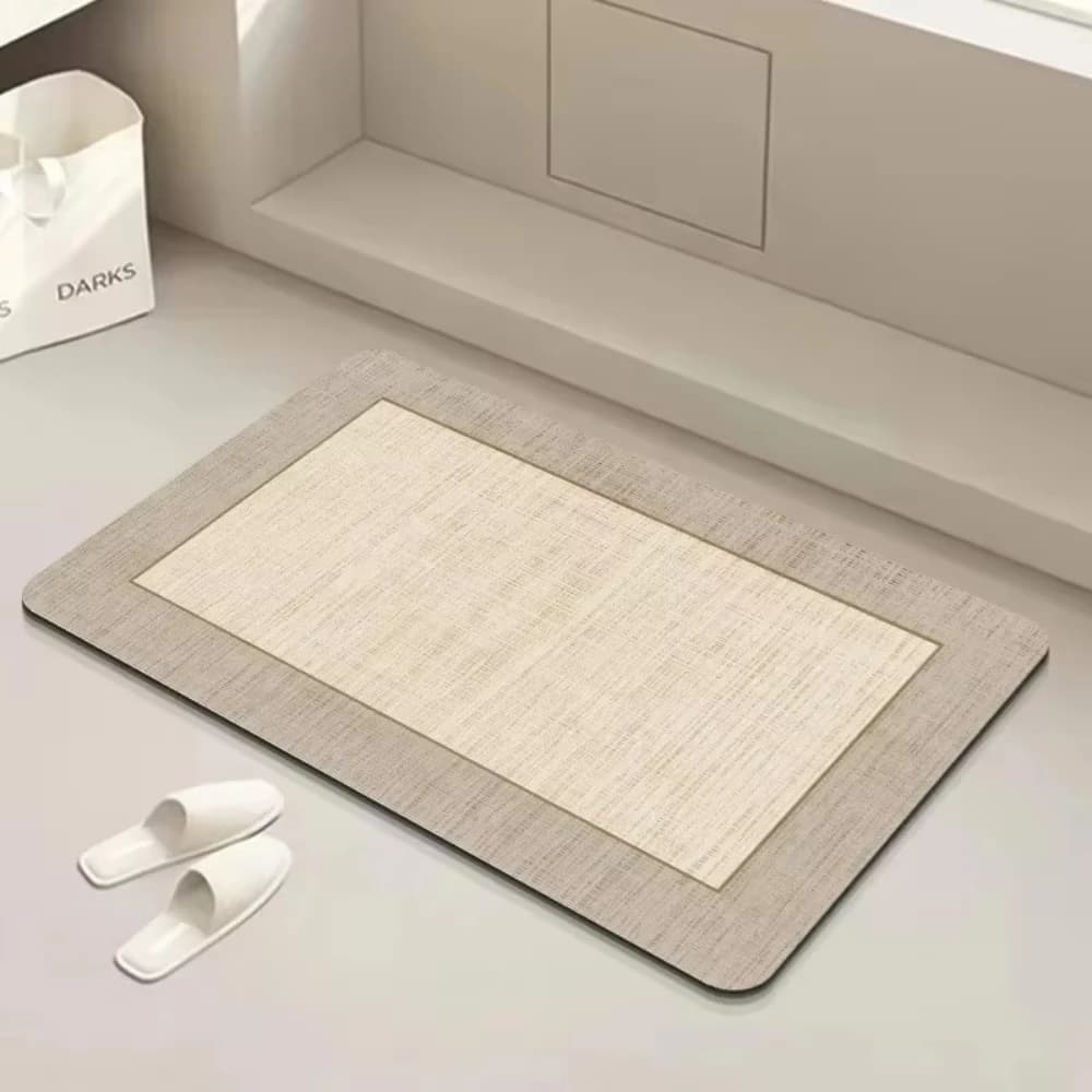 Diatomite Bath Mat with Rubber Padding