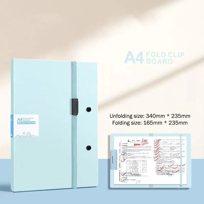 Foldable A4 Document Organizer with Metal Clip